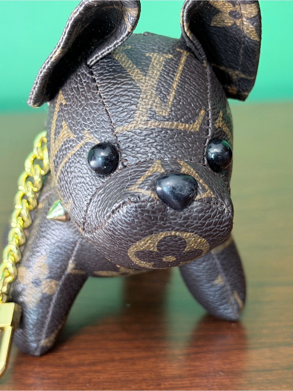 Designer Inspired Monogram French Bulldog Dog Bag Charm / Keychain